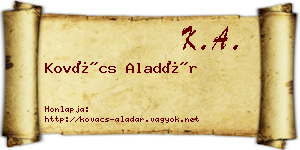Kovács Aladár névjegykártya